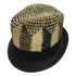 3 Tone Lattice Weave PAPER STRAW TRILBY HAT Fedora Trim Sun Summer Cap - M (57cm)