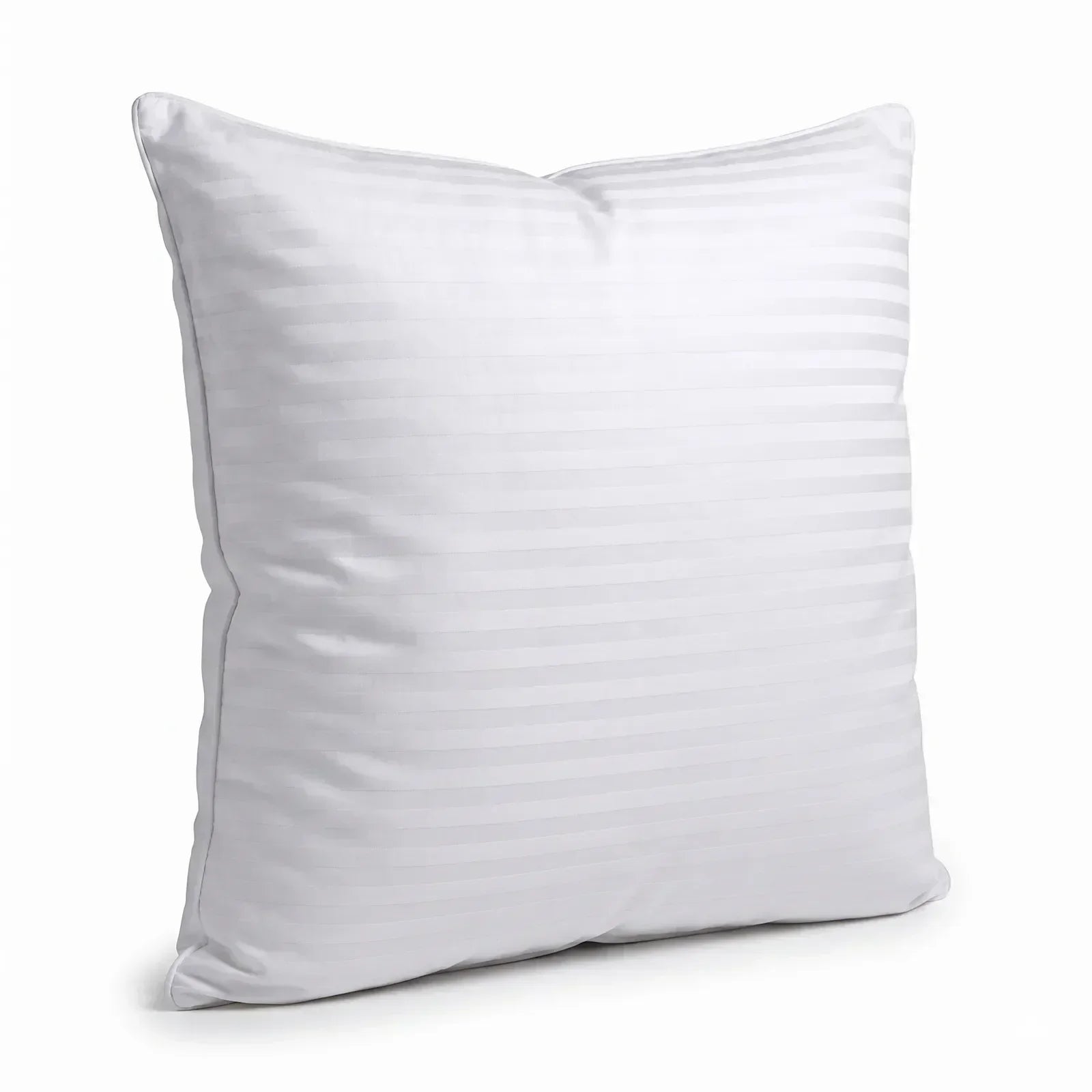 100% Cotton European Pillowcase 400 Thread Count Hotel Quality - Striped White (65x65cm