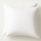 2x 100% Cotton European Pillowcase 400 Thread Count Hotel Quality - Striped White (65x65cm)