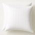 2x 100% Cotton European Pillowcase 400 Thread Count Hotel Quality - Striped White (65x65cm)