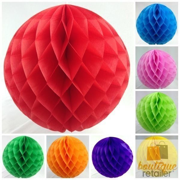 12x HONEYCOMB BALL Tissue Paper Ball Lantern Decor Wedding Party Birthday Bulk