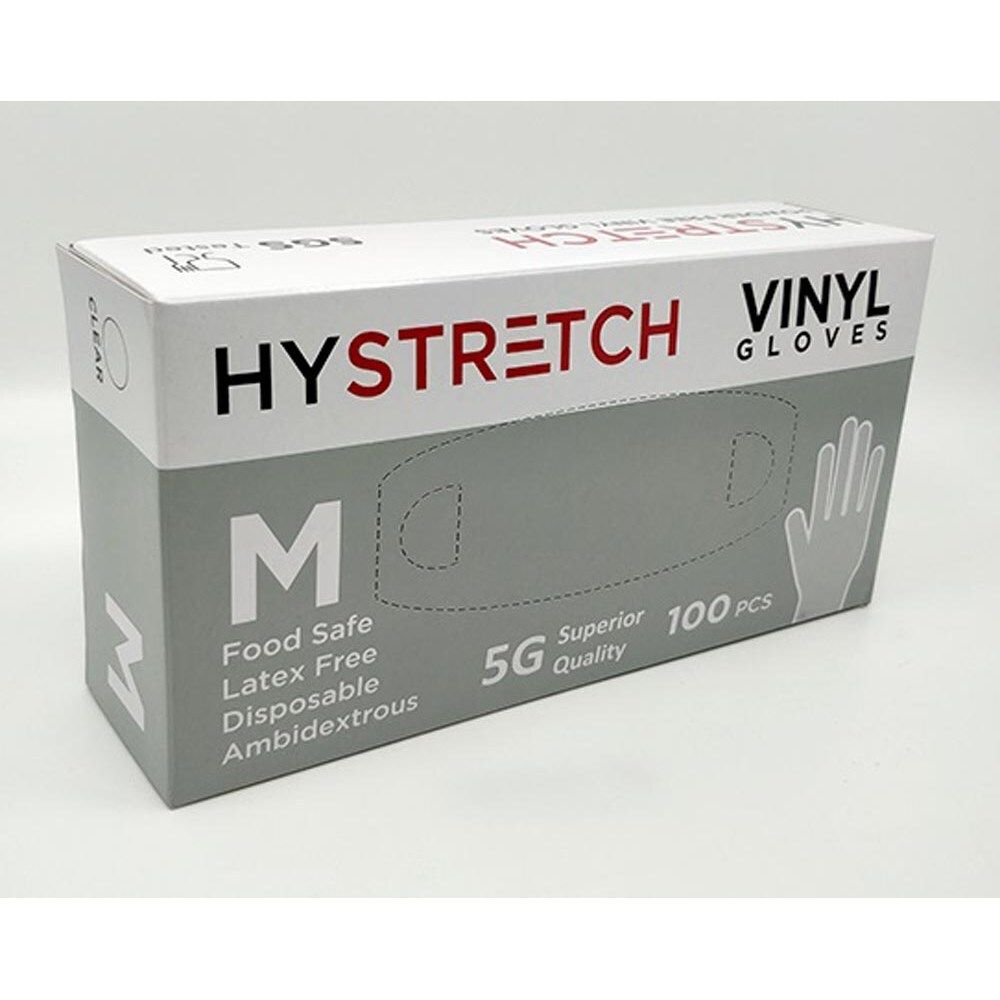 1000x Clear Disposable Vinyl Gloves Powder Free Latex Free Bulk Box - M
