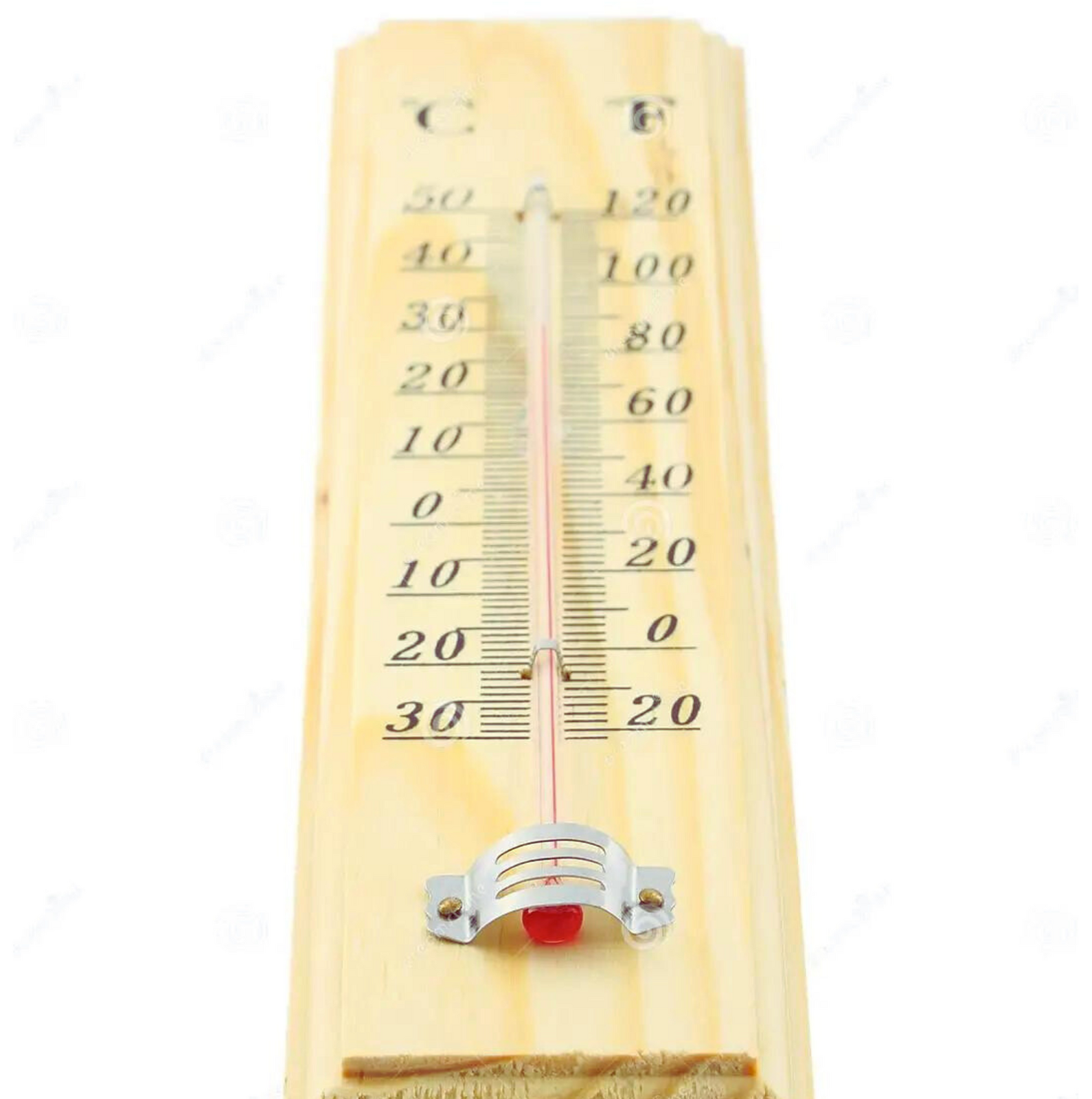 27cm WOODEN THERMOMETER Indoor Outdoor Glass Wall Hanging Room Sensor Jumbo