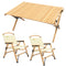 2 Chairs & 1 Table Set Bamboo Camping Folding Portable Outdoor Picnic Travel BBQ