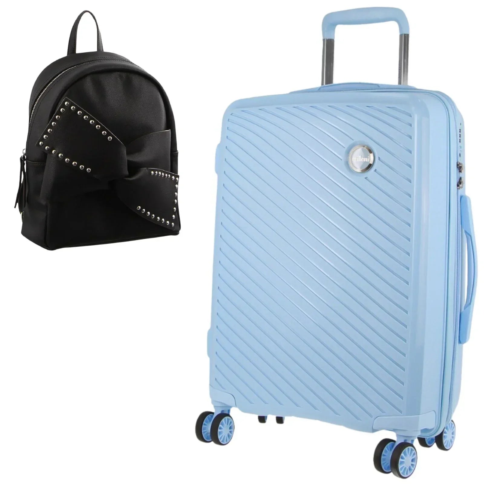 Pierre Cardin Inspired  Luggage Bag Large in Blue +  Waist Bag (2 Items)