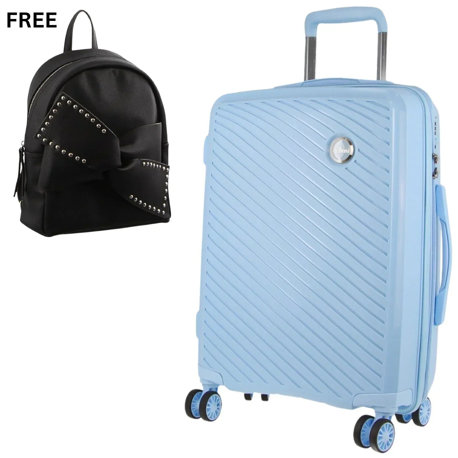 Pierre Cardin Inspired  Luggage Bag Large in Blue +  Waist Bag (2 Items)