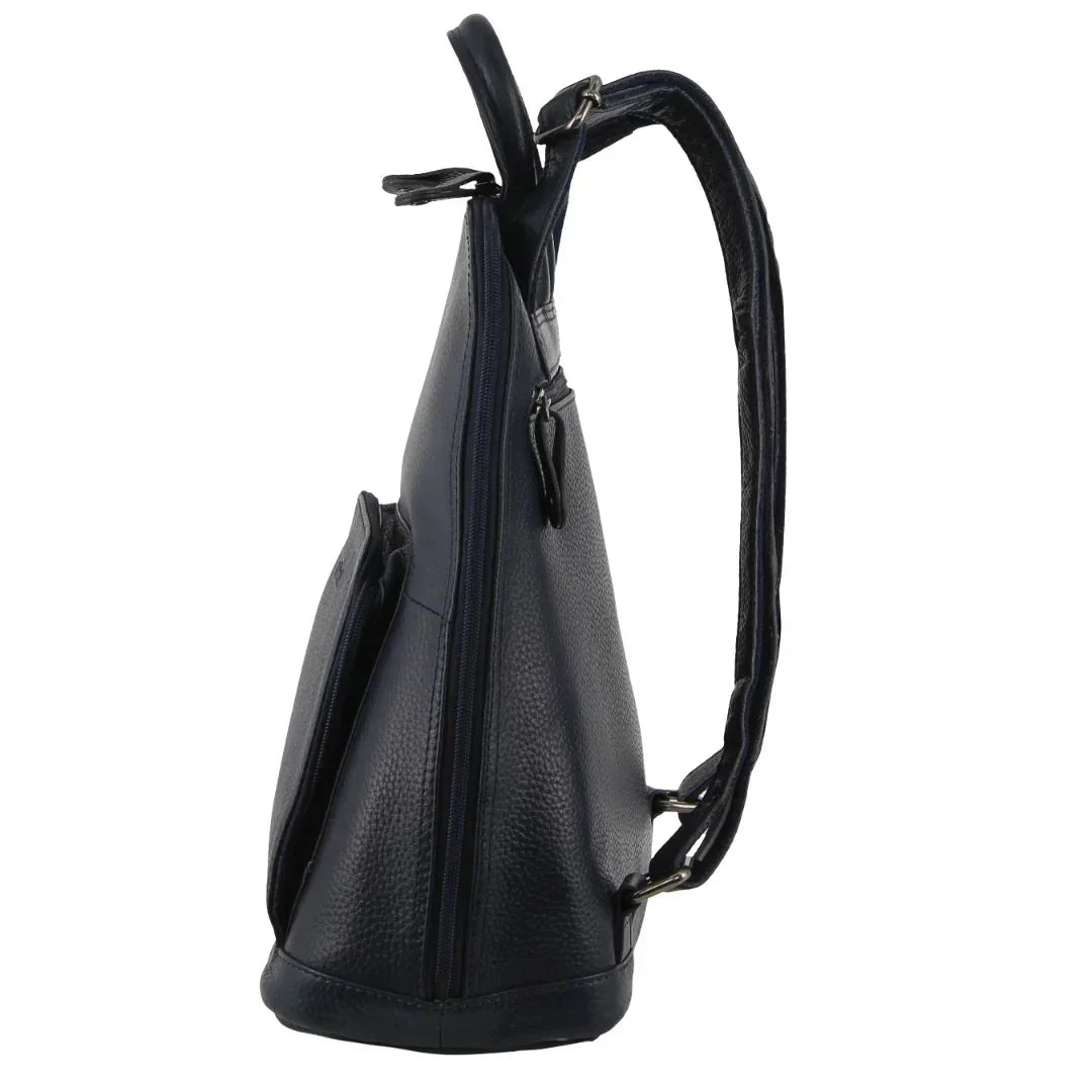 Nappa Leather Backpack – Soft Italian Leather, Multi‑Pocket, Unisex
