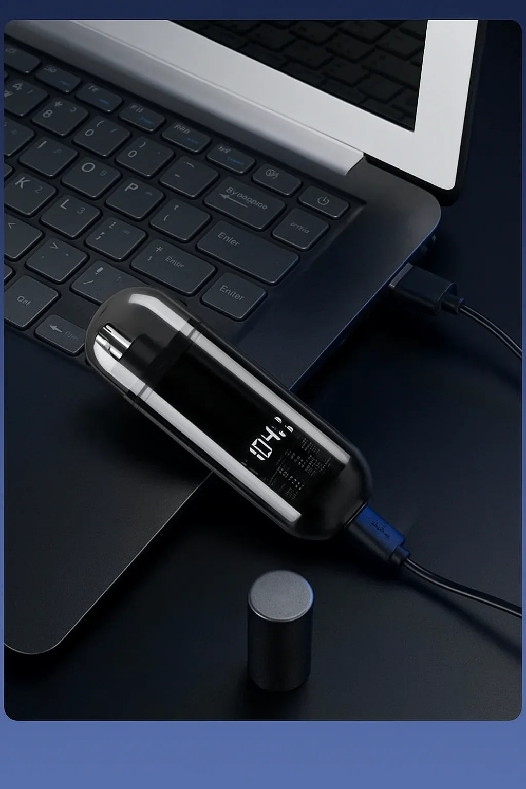 Handheld Portable Nose Hair Trimmer Rechargeable USB-C Clipper Shaver in Black