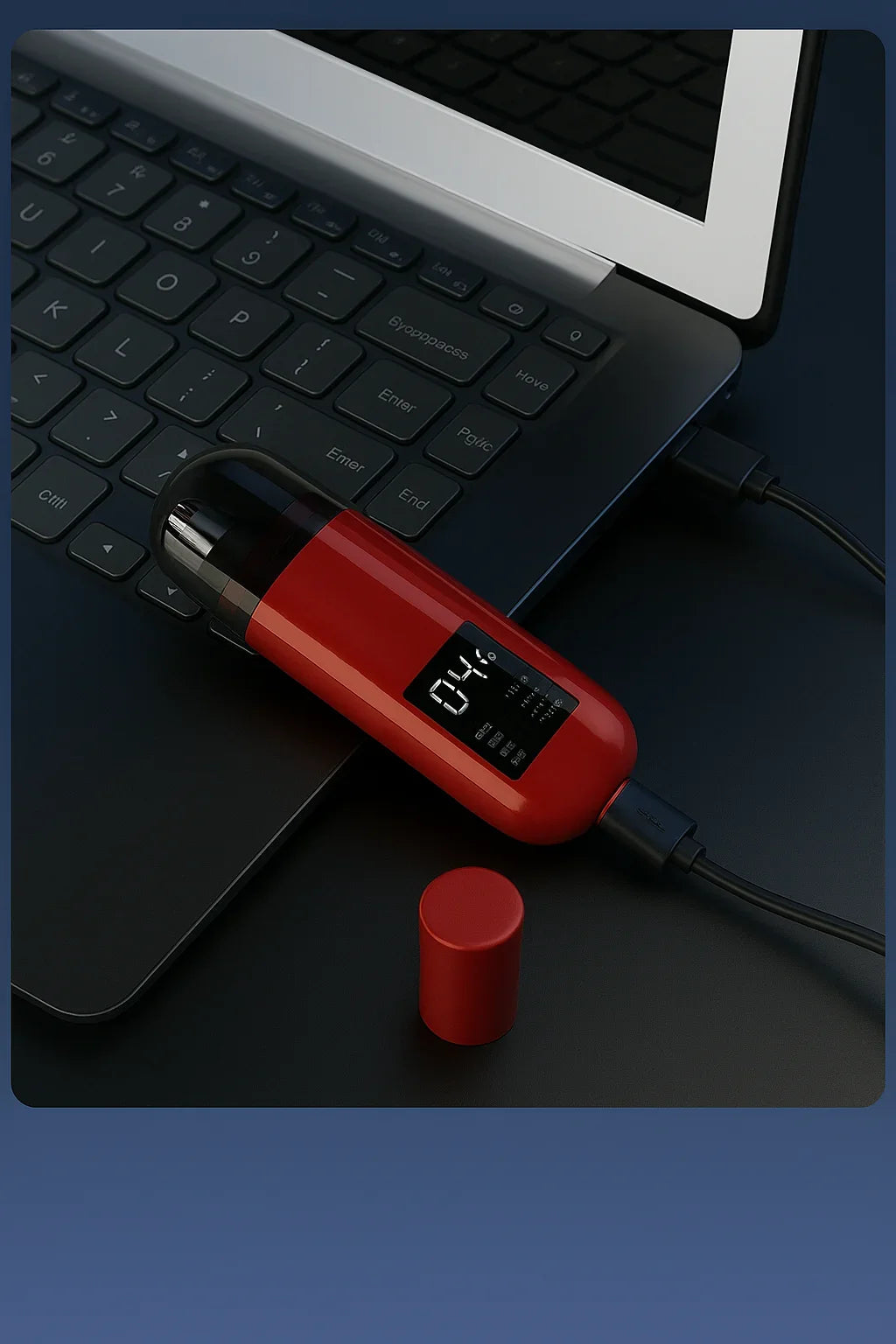 Handheld Portable Nose Hair Trimmer Rechargeable USB-C Clipper Shaver in Red/Orange
