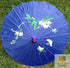 PARASOL UMBRELLA Chinese Japanese Bamboo Flower Pattern Fabric 80cm Diameter - Blue