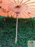 PARASOL UMBRELLA Chinese Japanese Bamboo Flower Pattern Fabric 80cm Diameter - Orange