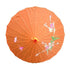 PARASOL UMBRELLA Chinese Japanese Bamboo Flower Pattern Fabric 80cm Diameter - Orange