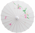 PARASOL UMBRELLA Chinese Japanese Bamboo Flower Pattern Fabric 80cm Diameter - White