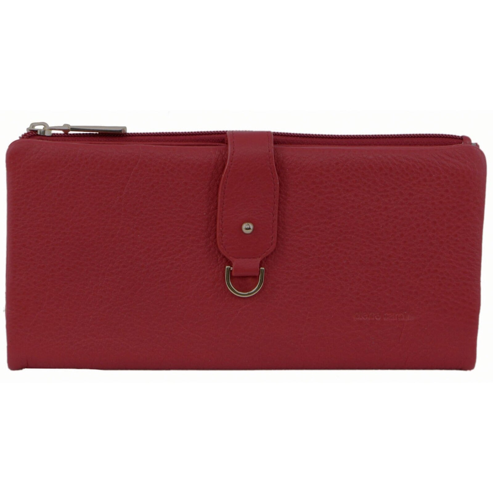 Womens RFID Italian Leather Wallet Purse Credit Card Holder - Red