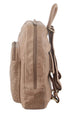 Womens Woven Leather Backpack Bag - Taupe
