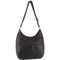 Womens Italian Leather Bag Perforated Cross Body Travel - Black