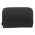 Perforated Leather Ladies Zip Around Wallet - Black