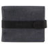 Mens RFID Woven-Embossed Leather Tab Wallet - Black