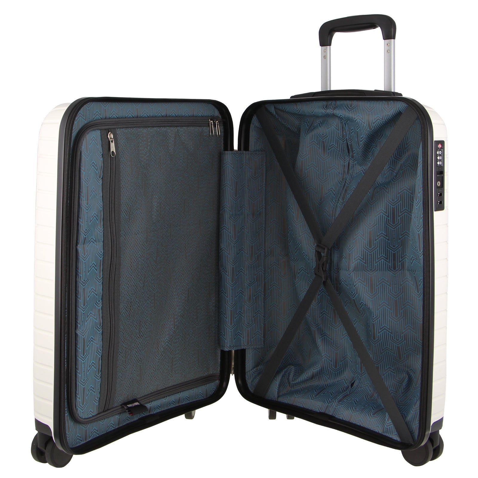 65cm Medium Hard-Shell Suitcase Travel Luggage Bag - White