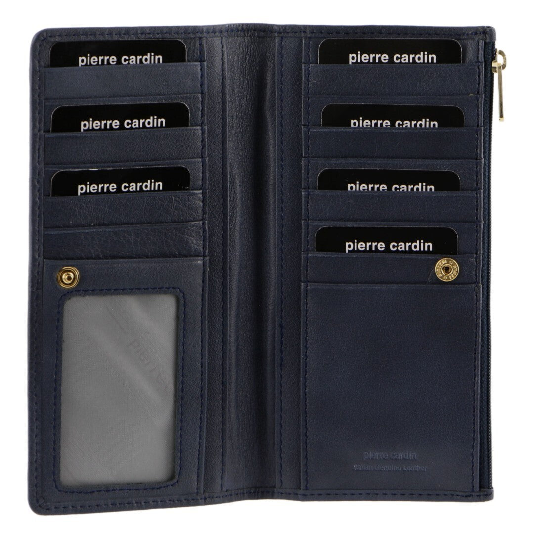 Womens Soft Italian Leather RFID Purse Wallet - Midnight