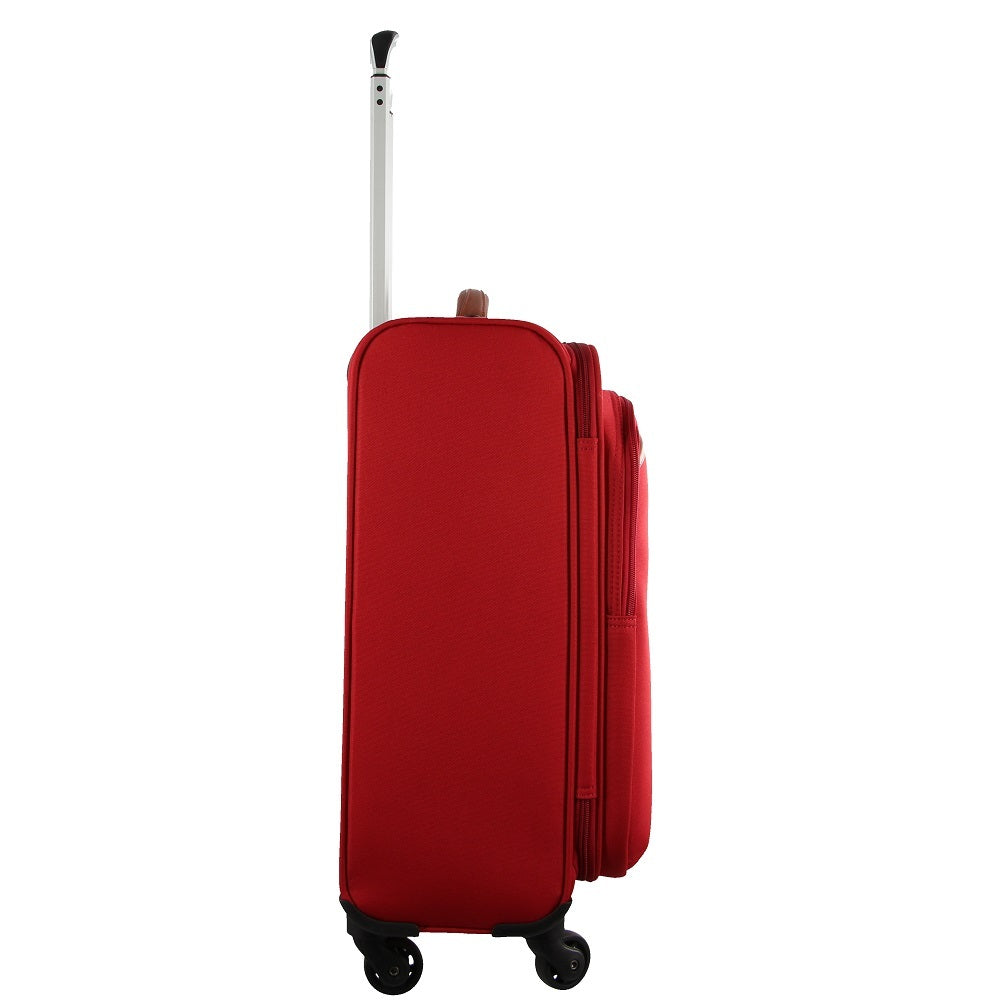 40L Cabin Soft-Shell Suitcase Travel Luggage Bag 4-Wheel Case - Red