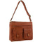 Leather Briefcase Bag Tote 13" Laptop Rustic Satchel Travel - Cognac