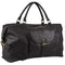 Mens Leather Business Overnight Bag Luggage Duffle Weekend Travel - Black