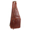 Mens Sling Bag Rustic Leather Crossbody Chest Backpack - Chestnut