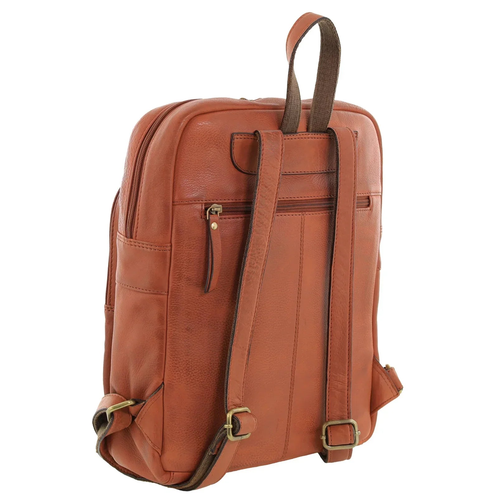 Womens Vintage Backpack Bag in Cognac