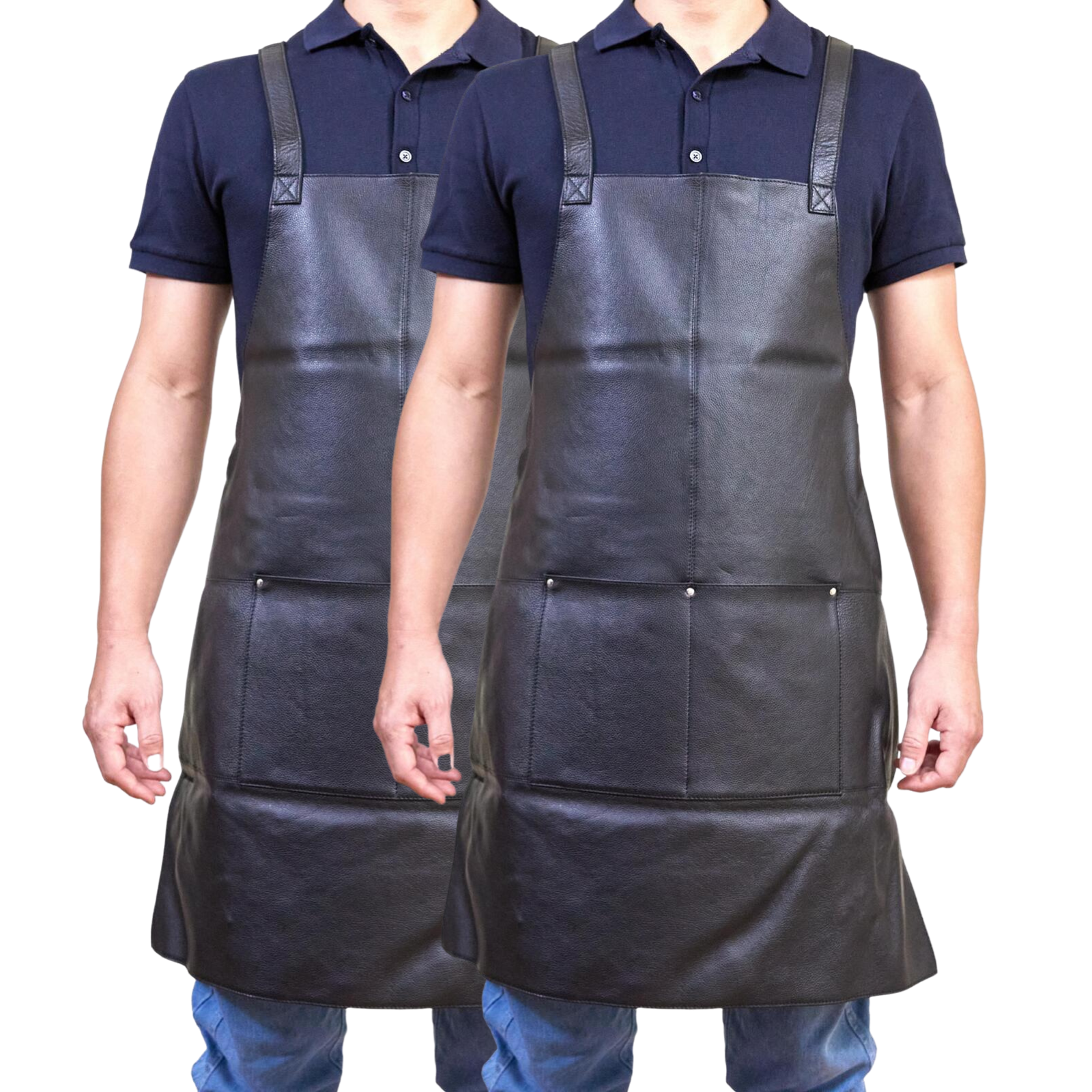 2x  Professional Leather Apron Butcher Woodwork Barber Chef - Black