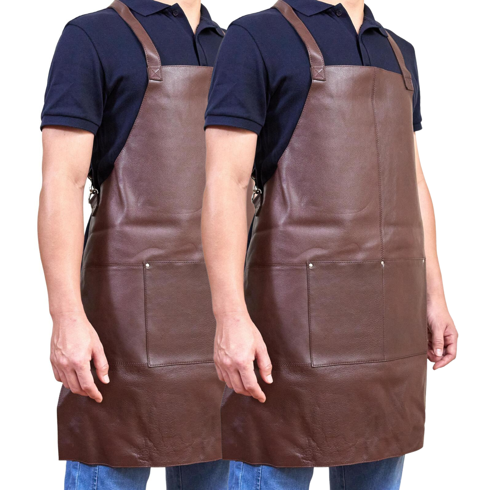 2x  Professional Leather Apron Butcher Woodwork Barber Chef - Brown