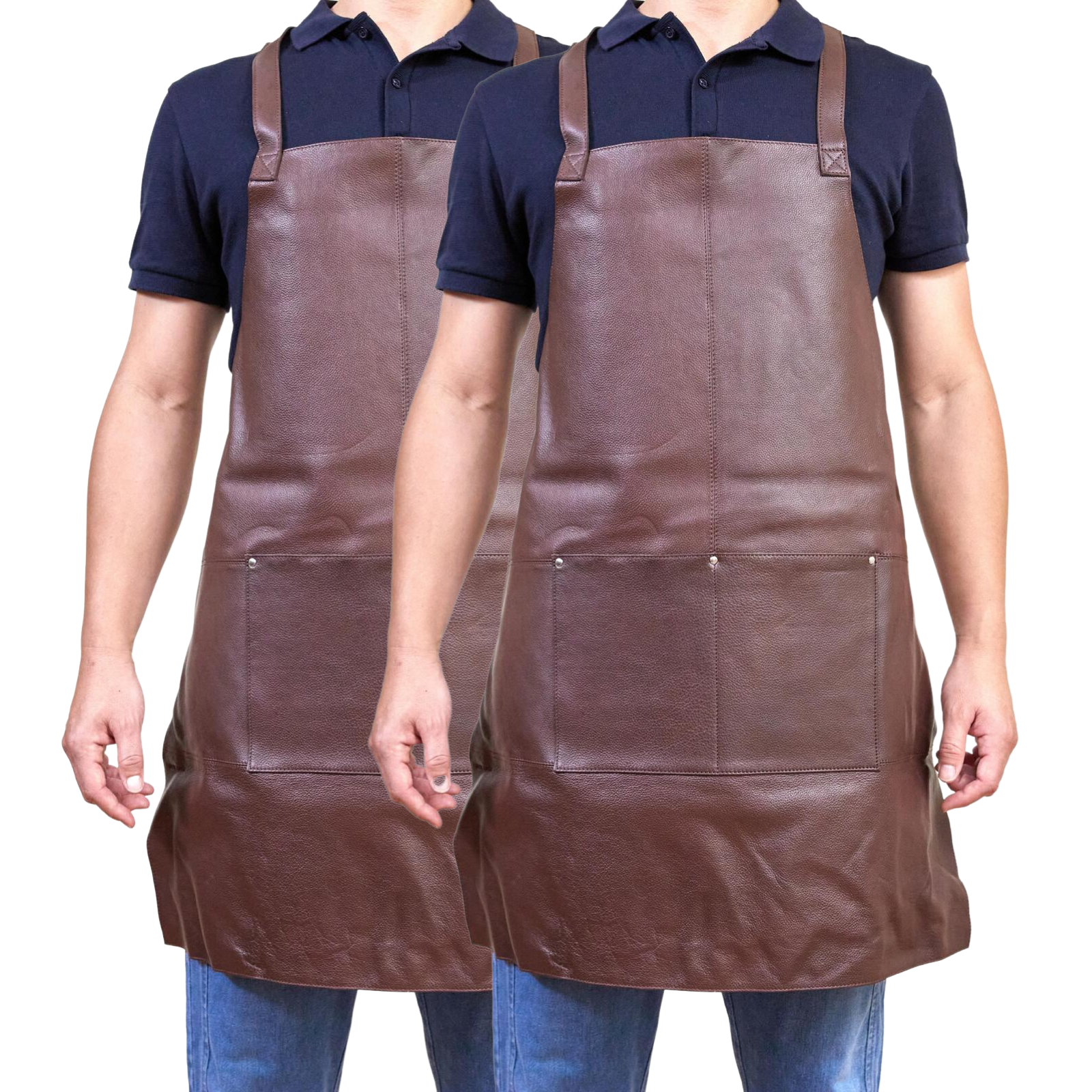 2x  Professional Leather Apron Butcher Woodwork Barber Chef - Brown