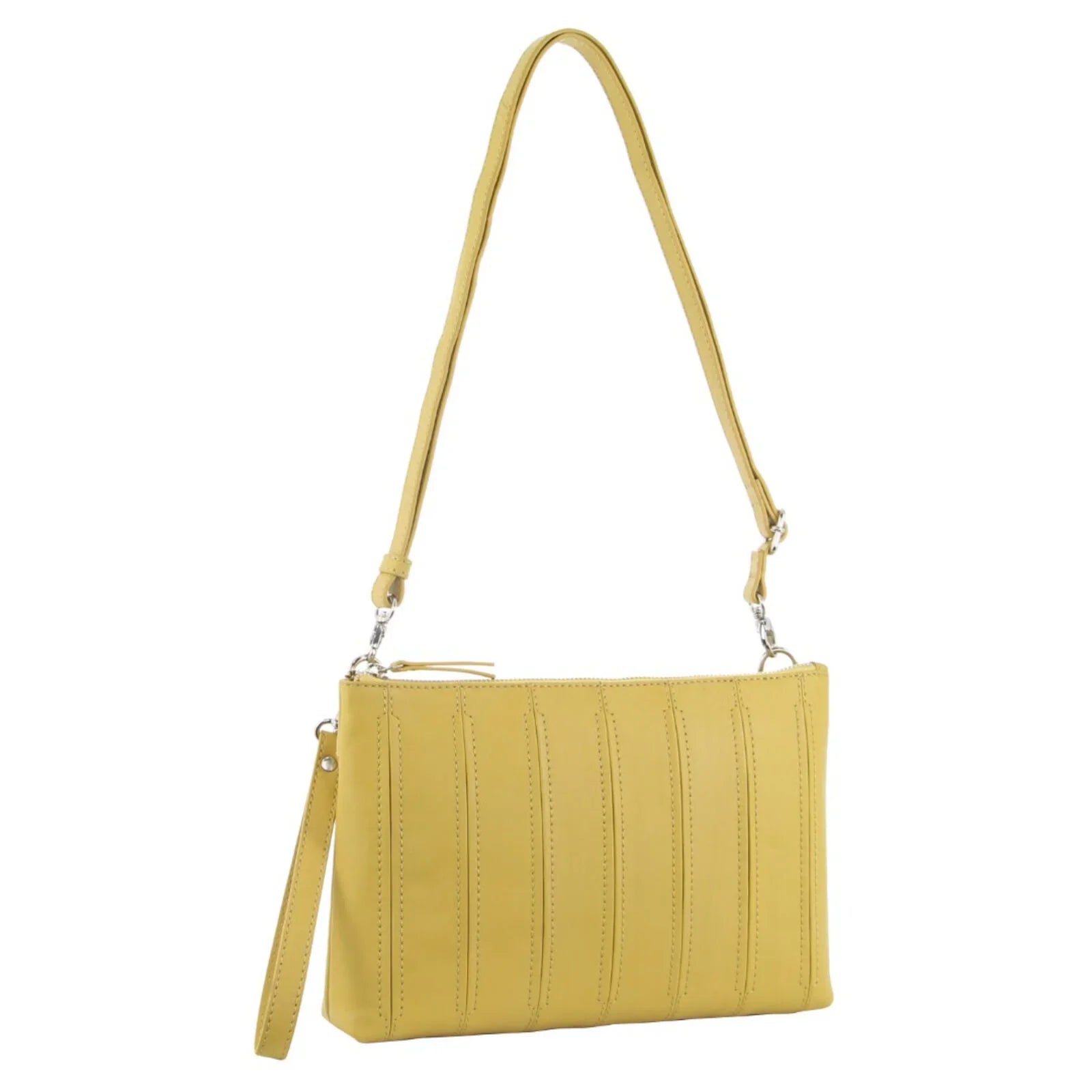 Womens Crossbody/Clutch Leather Bag in Yellow