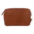 Pierre Cardin Mens Leather Toiletry Bag Travel Organizer Wash Case - Tan