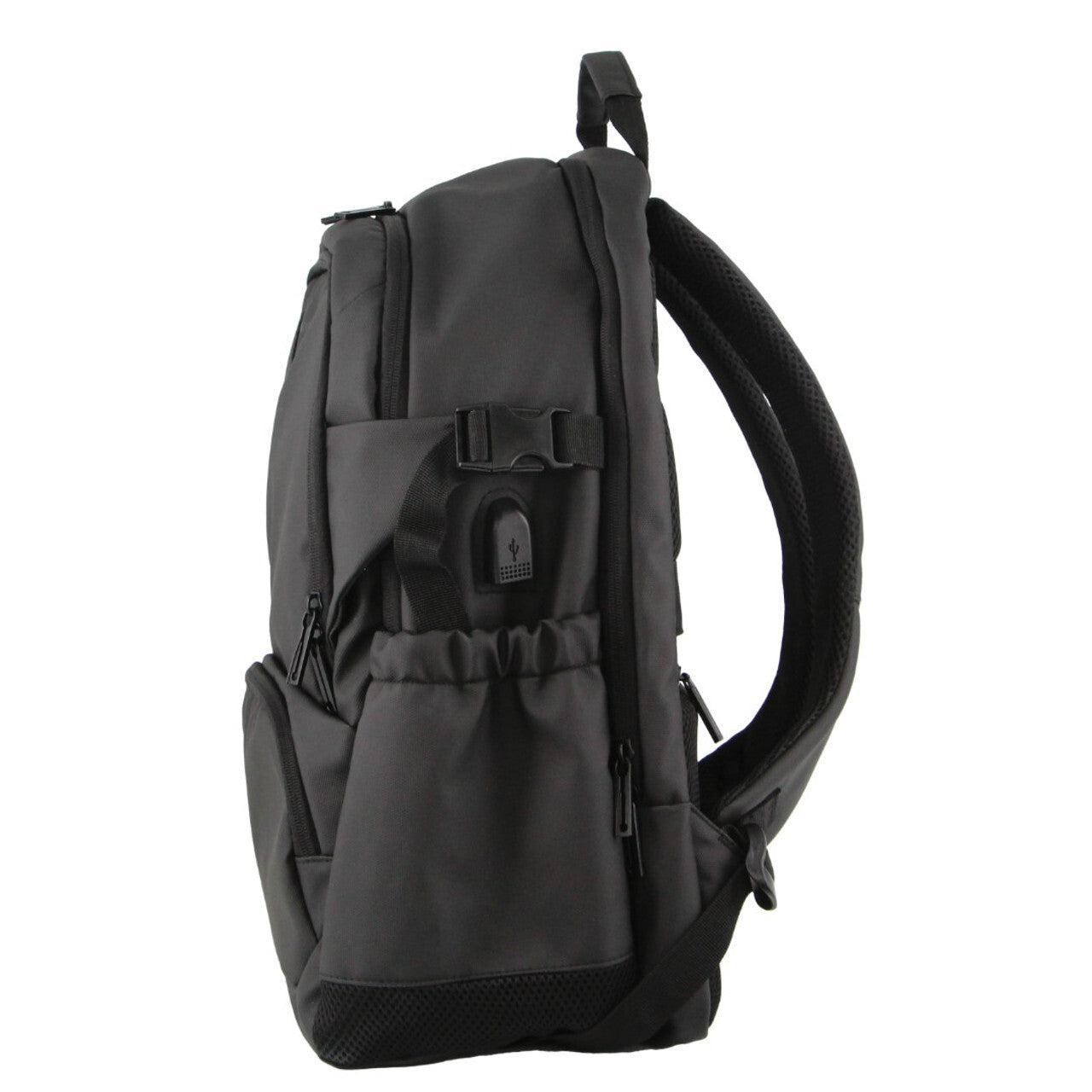 Backpack Bag Travel & Business Built-in USB Port Outdoor - Black