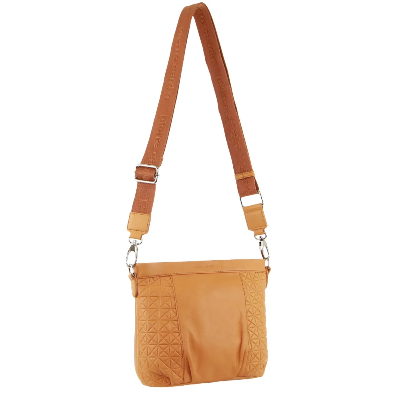 Leather Crossbody Bag w/ Shoulder Strap in Apricot