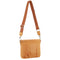 Leather Crossbody Bag w/ Shoulder Strap in Apricot
