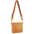 Leather Crossbody Bag w/ Shoulder Strap in Apricot