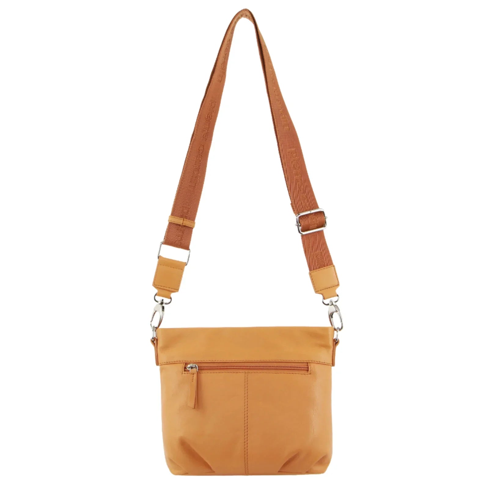 Leather Crossbody Bag w/ Shoulder Strap in Apricot