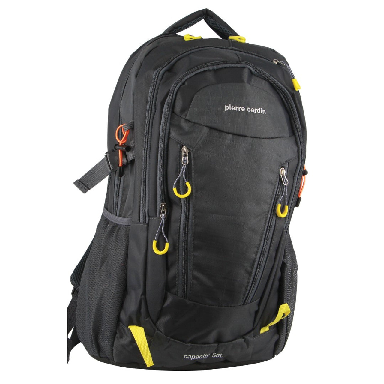 Mens Nylon Adventure Travel & Sport Large Backpack Bag in Grey/Black