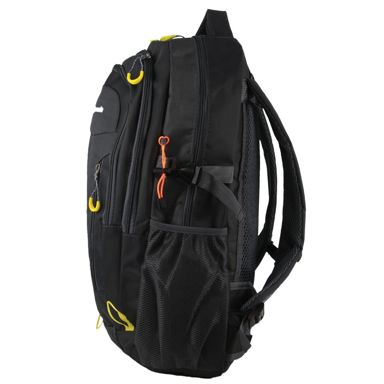 Mens Nylon Adventure Travel & Sport Large Backpack Bag in Grey/Black