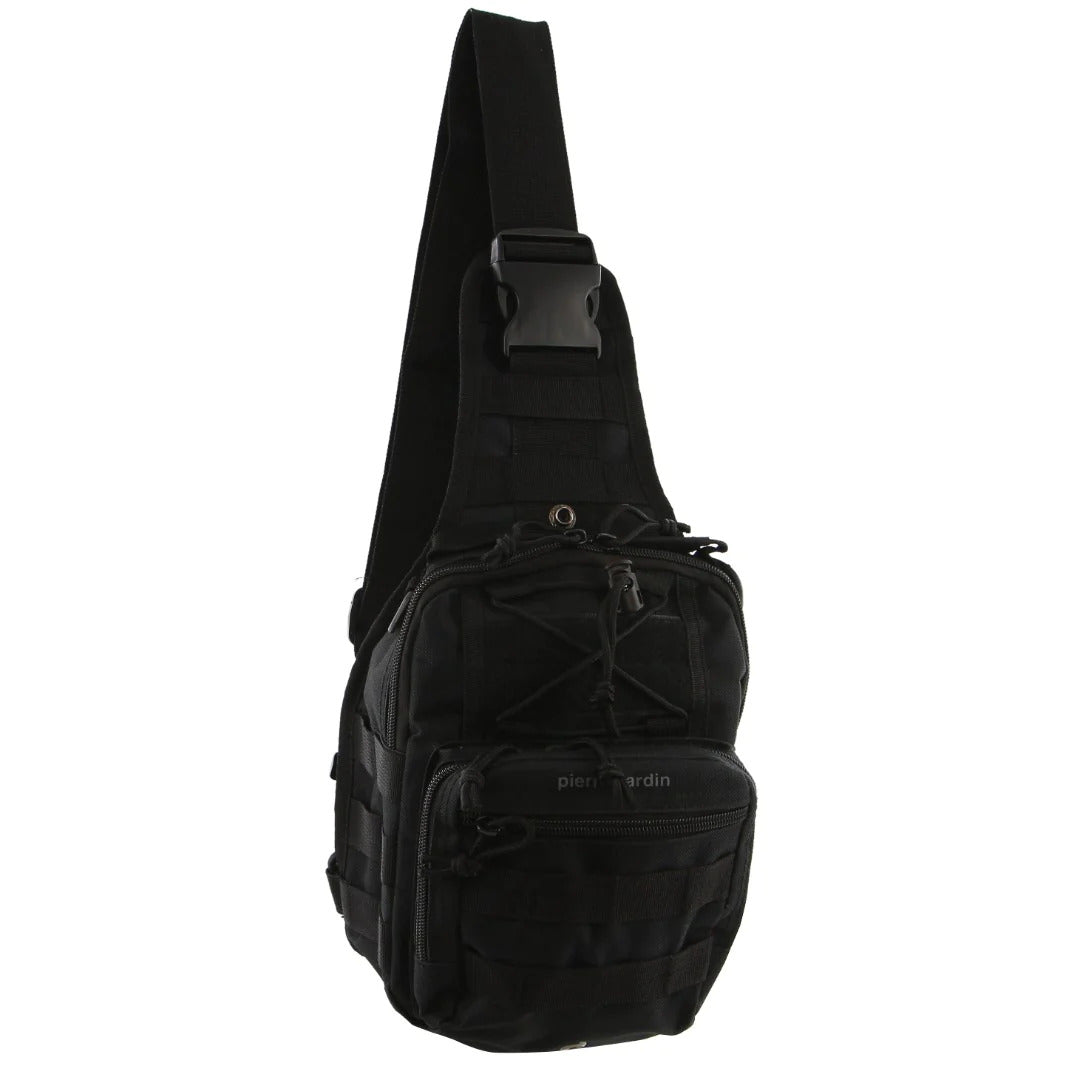 Cross Body Tactical Sling Bag Rucksack Army Style in Black