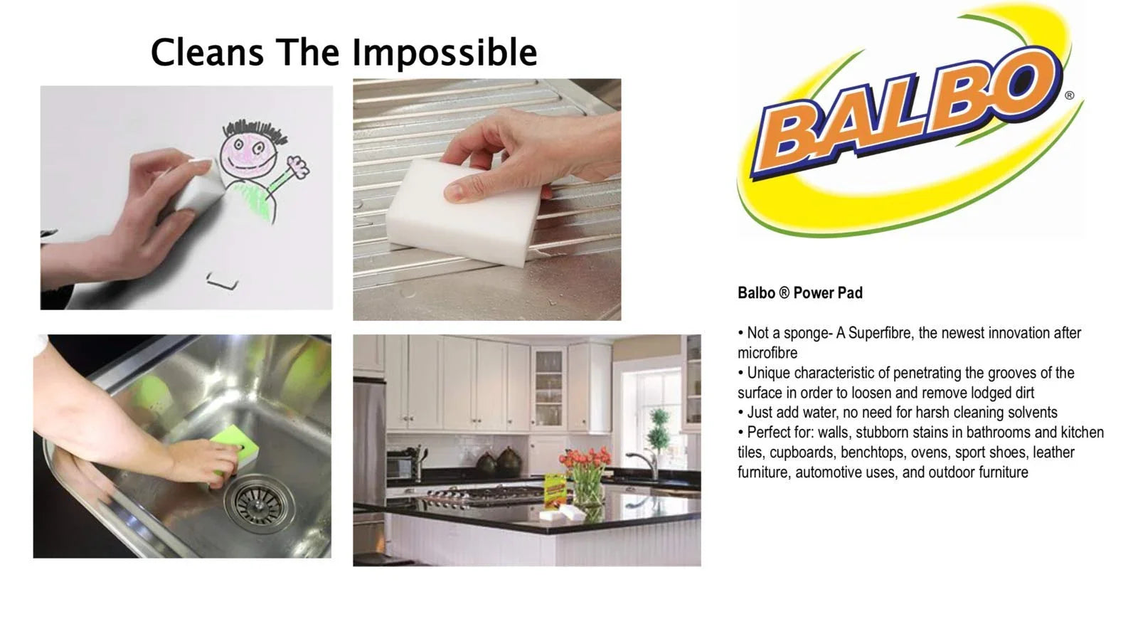 Pack of 2  Power Pad Cleaning Pad Eraser Magic Cleaning Tool Sponge