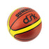 Red and yellow Summit classic dunk basketball with textured grip on white background