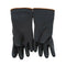 Black rubber gloves with orange trim, protective cleaning or utility gloves pair