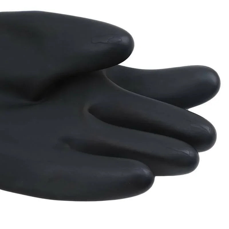 Close-up of black sun gloves with smooth texture and ergonomic design