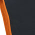 Close-up of black fabric with orange trim, likely part of a sun protection glove.