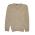 100% Shetland Wool V Neck Knit Jumper Pullover Mens Sweater Knitted - Oat Marle (03) - 3XL