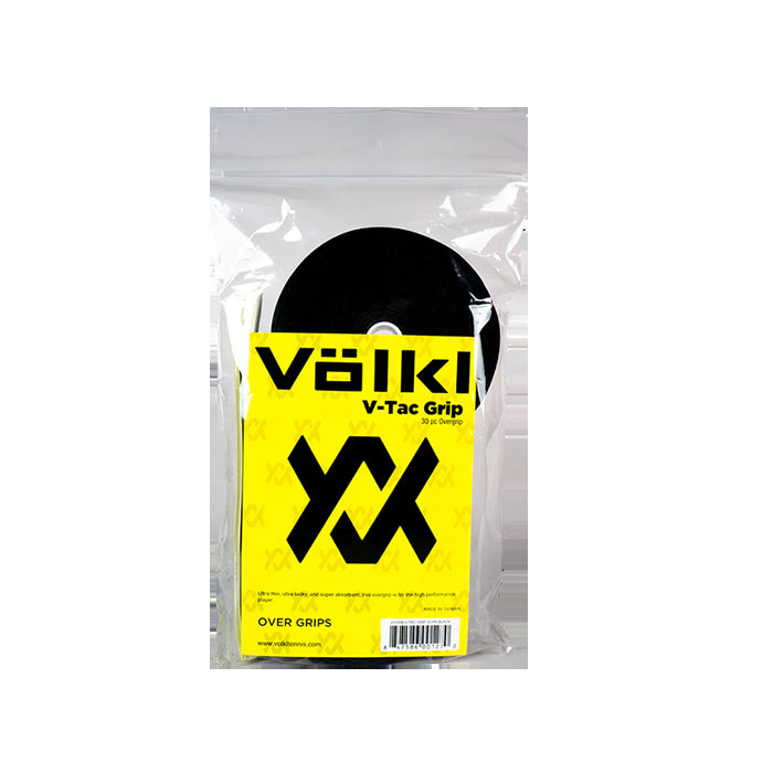 Volkl V-Tac Overgrip Bulk Tennis Badminton Squash Over Grip - Black 30 Pack