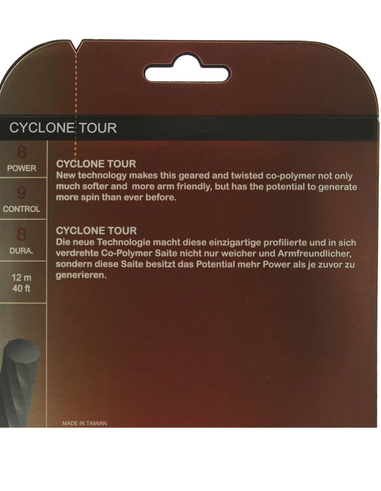 1 Pack Volkl Cyclone Tour 16g/1.30mm Tennis Racquet Strings - Red